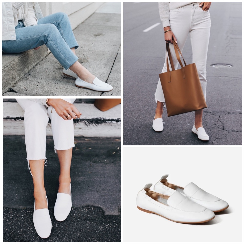Everlane White Leather Minimalist Day Loafer